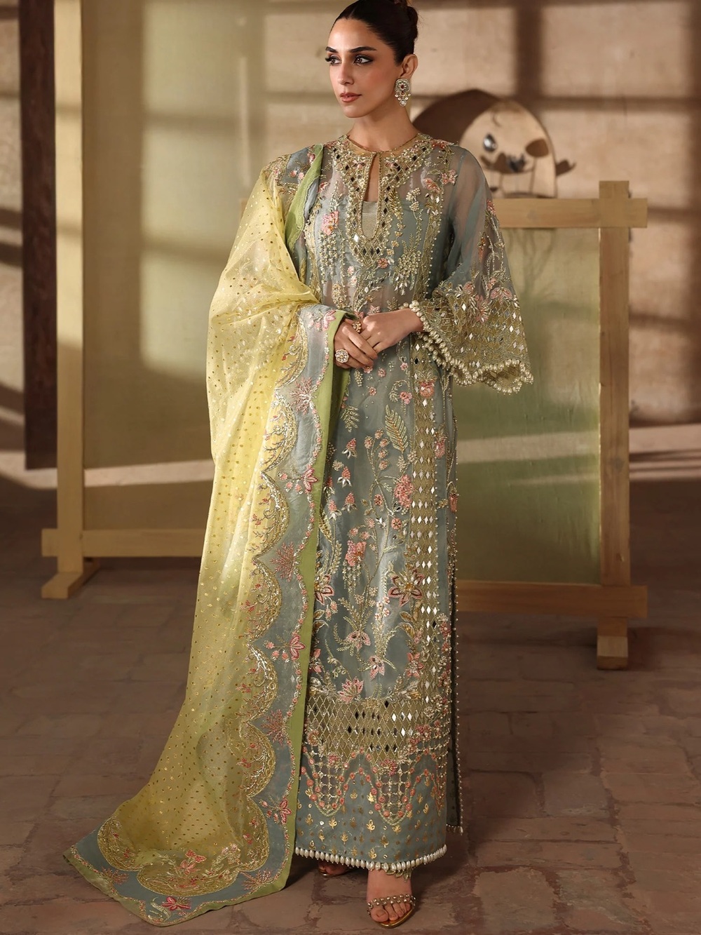 Crimson PK Embroidered Dress